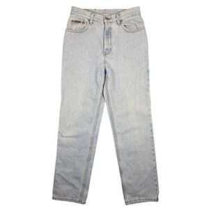 Calvin Klein Vintage High Waisted Straight Leg Jeans Light Wash Made in USA 8 28